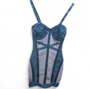 Akira Denim style stretchy bandage Dress